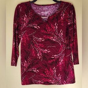 PS Croft & Barrow Women's Maroon Blouse